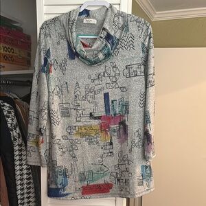 Gray Graphic Print women’s tunic